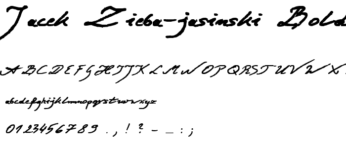 Jacek Zieba-Jasinski Bold font